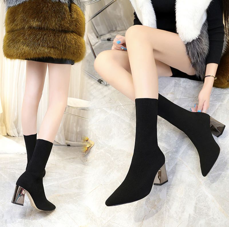 Rachell Dames Zwarte Dress Boots - Zwart