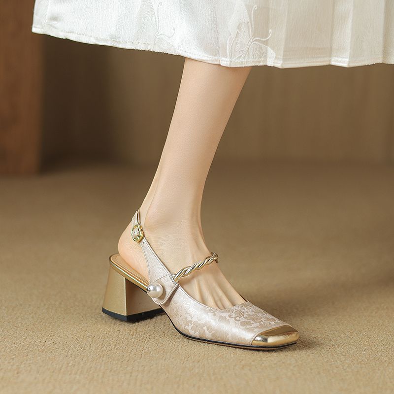 Rafaela Dames Vierkante Teen Dress Pumps - Groen