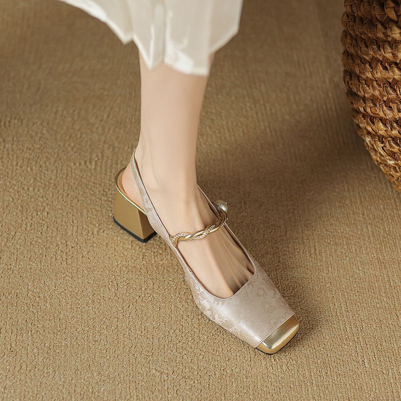 Rafaela Dames Vierkante Teen Dress Pumps - Groen