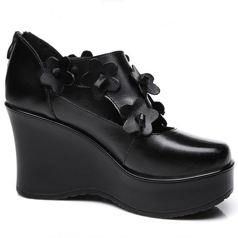 Rafahela Dames Wedges Platform Schoenen - Bruin