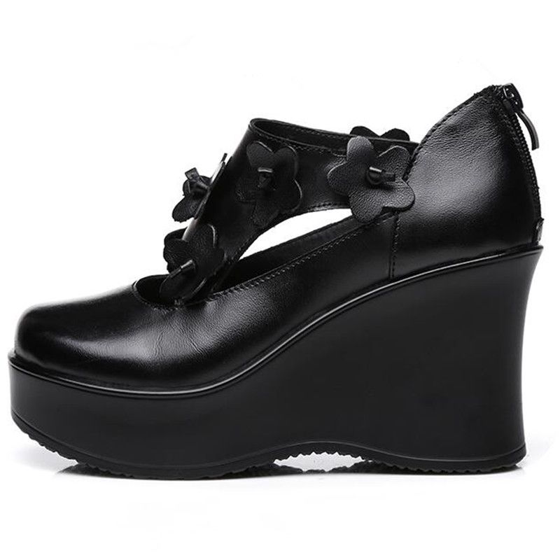 Rafahela Dames Wedges Platform Schoenen - Bruin
