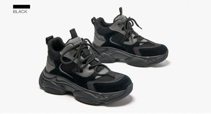 Raguel Mesh Platform Sneaker Voor Dames - Zwart