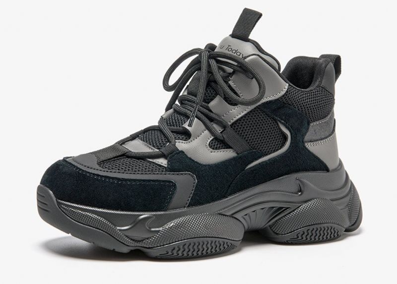 Raguel Mesh Platform Sneaker Voor Dames - Zwart