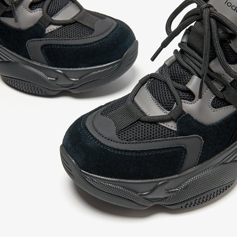 Raguel Mesh Platform Sneaker Voor Dames - Zwart