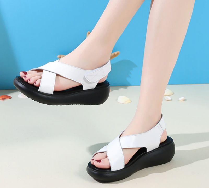 Raibel Dames Sandaal Platform Wedges - Wit