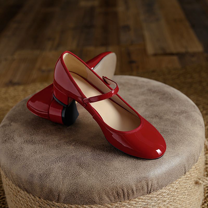Raimel Dames Patent Leather Lage Hak Pumps - Rood