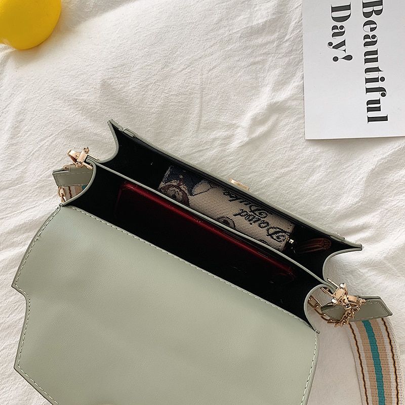 Rainbow Dames Handtas Leren Tassen Met Metalen Handvatten - Wit