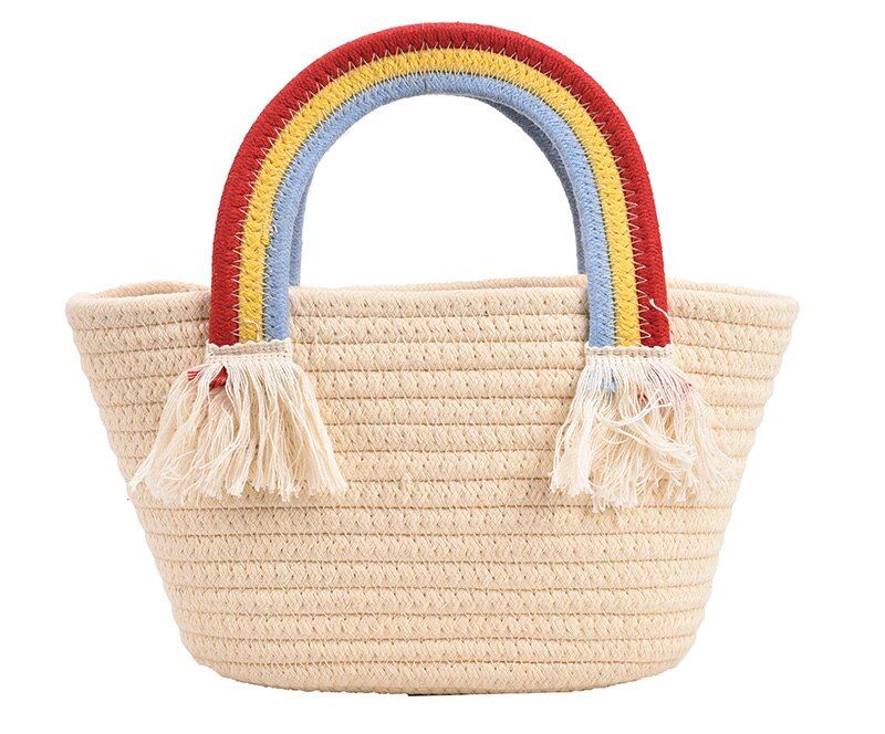 Rainbow Handtas Voor Dames Met Kleine Handgreep - Beige