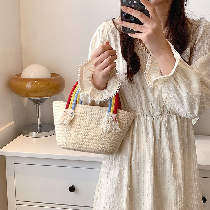 Rainbow Handtas Voor Dames Met Kleine Handgreep - Beige