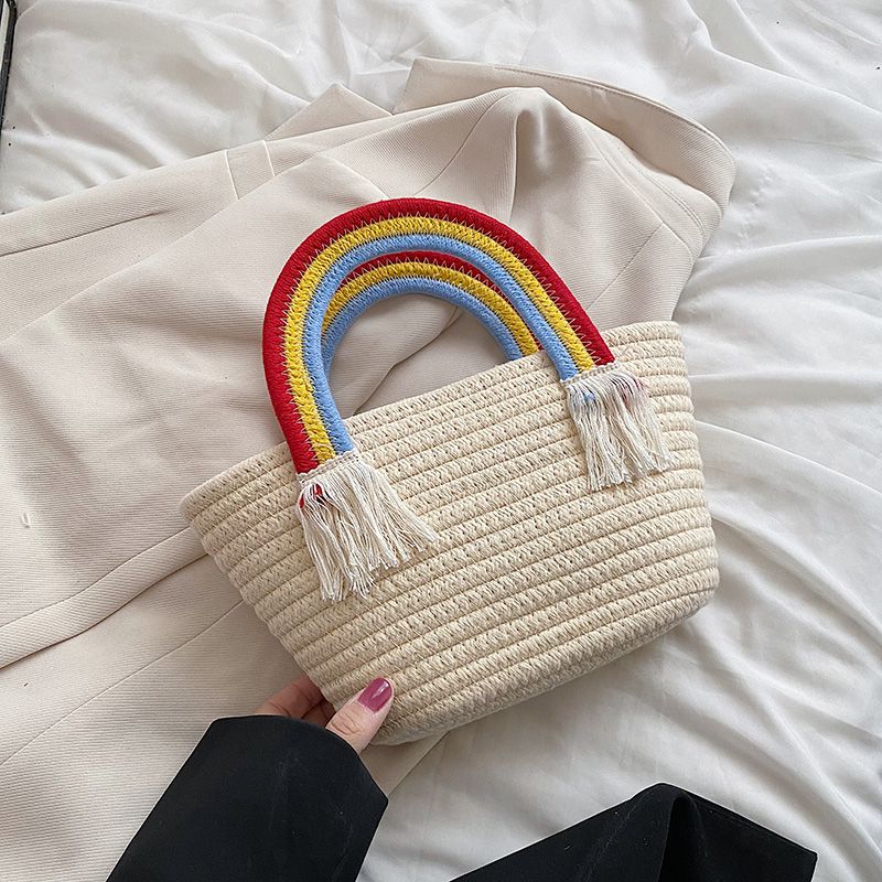 Rainbow Handtas Voor Dames Met Kleine Handgreep - Beige