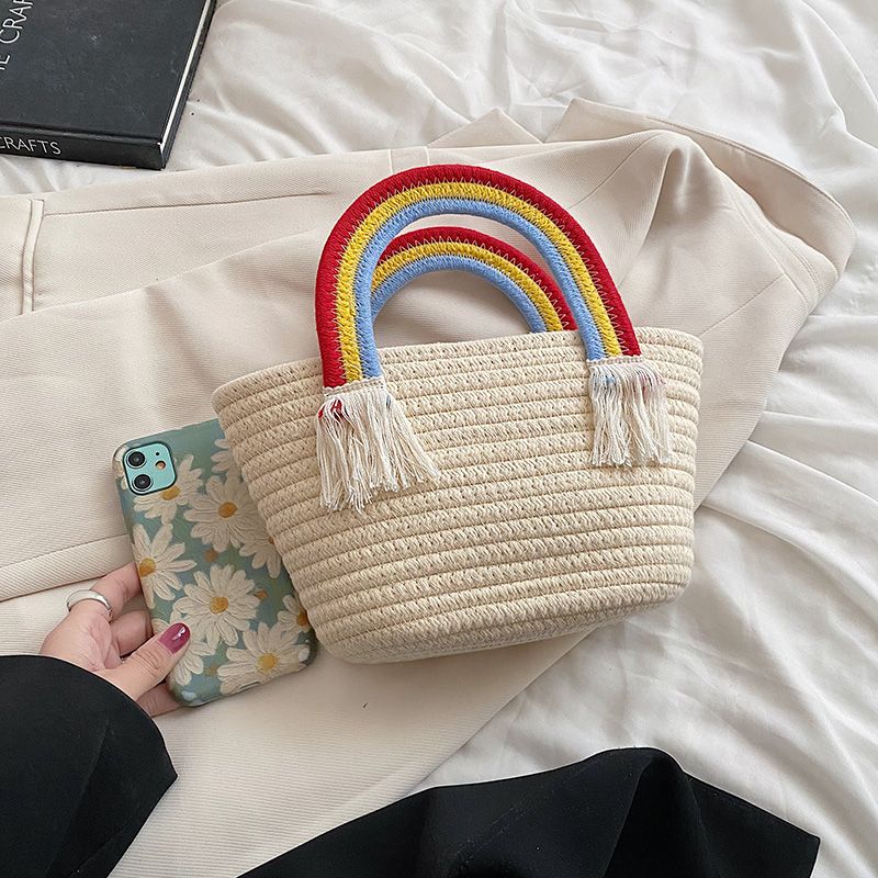 Rainbow Handtas Voor Dames Met Kleine Handgreep - Beige
