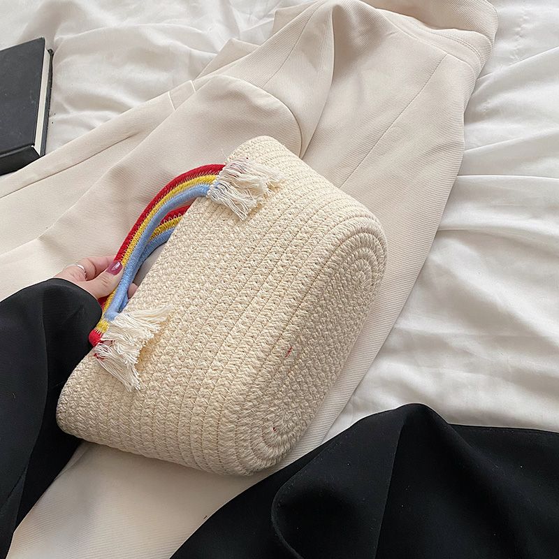 Rainbow Handtas Voor Dames Met Kleine Handgreep - Beige