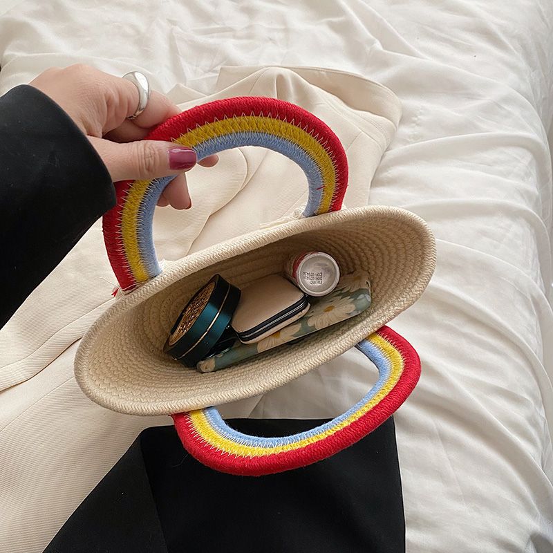 Rainbow Handtas Voor Dames Met Kleine Handgreep - Beige