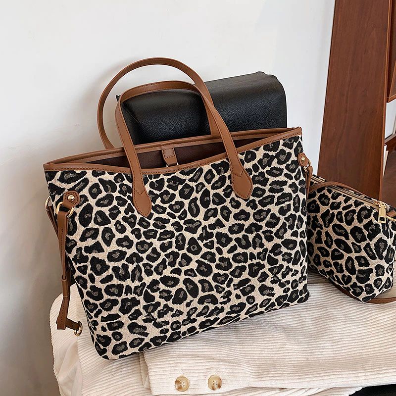 Rama Dames Leren Schouder Handtas - Luipaard