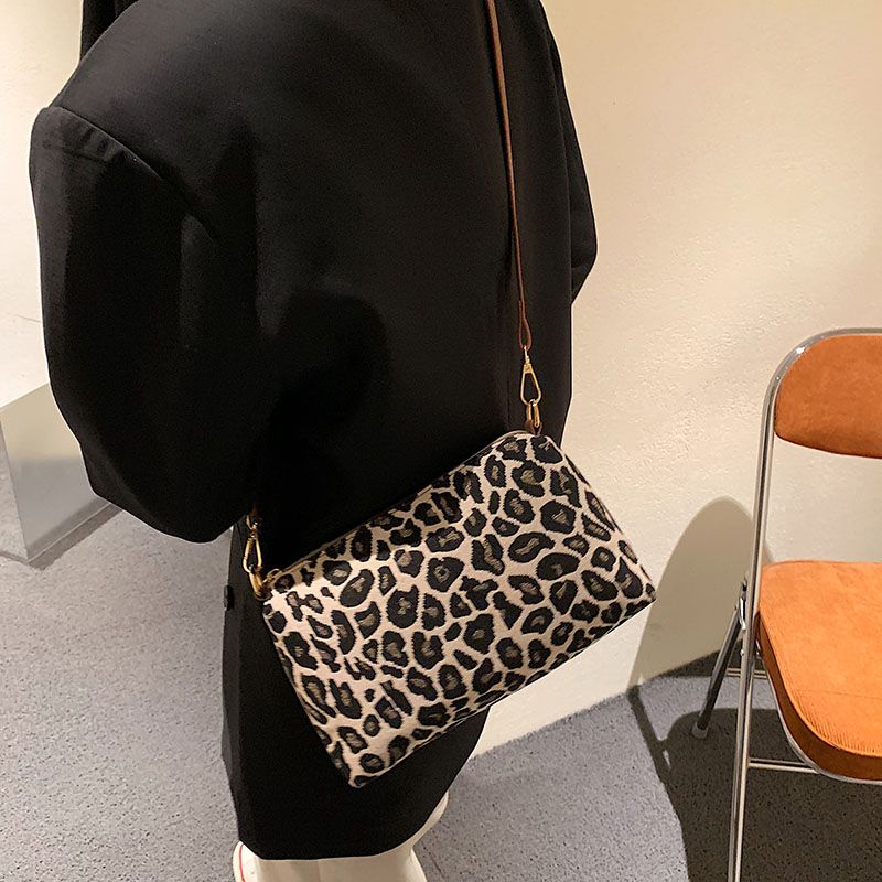 Rama Dames Leren Schouder Handtas - Luipaard
