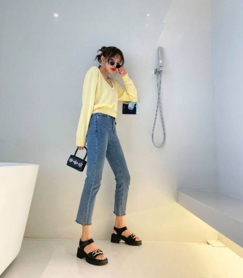 Ramona Dames Platform Leren Sandaal - Zwart
