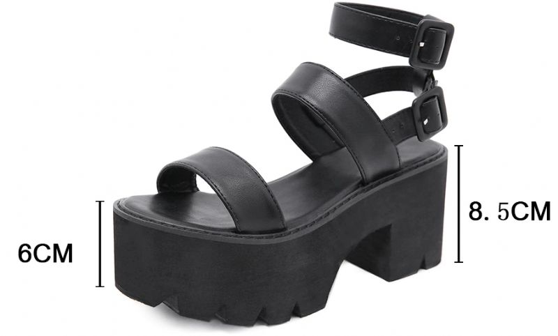 Ranata Dames Platform Sandaal - Zwart