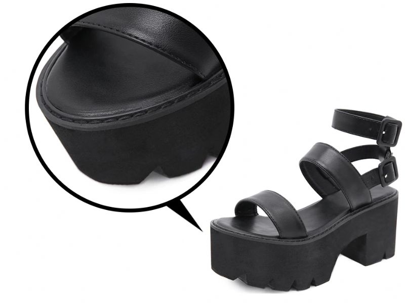 Ranata Dames Platform Sandaal - Zwart
