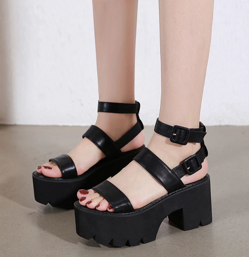 Ranata Dames Platform Sandaal - Zwart