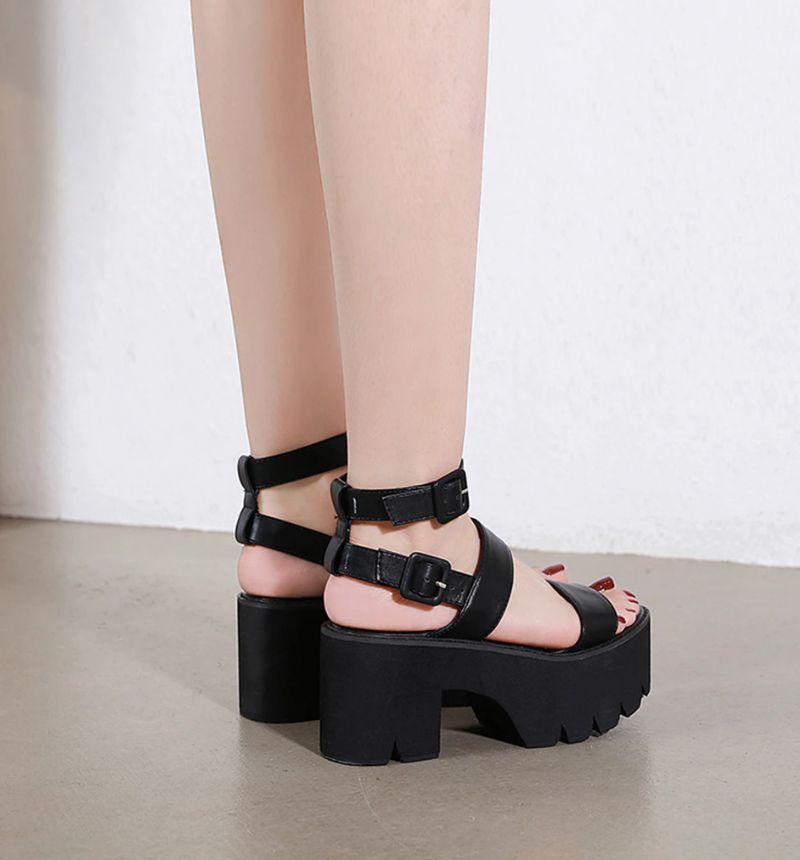 Ranata Dames Platform Sandaal - Zwart