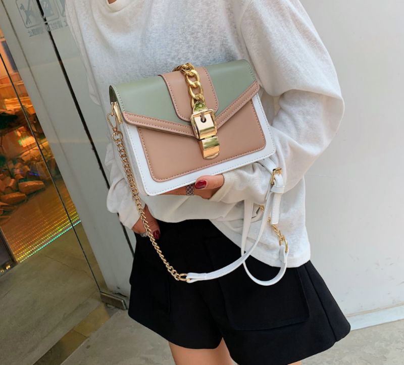 Randa Handtas Voor Dames Kleine Luxe Leren Crossbody Met Ketting - Groen