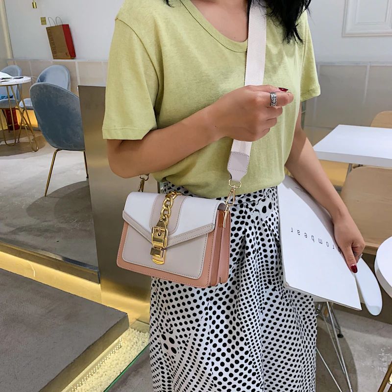 Randa Handtas Voor Dames Kleine Luxe Leren Crossbody Met Ketting - Groen