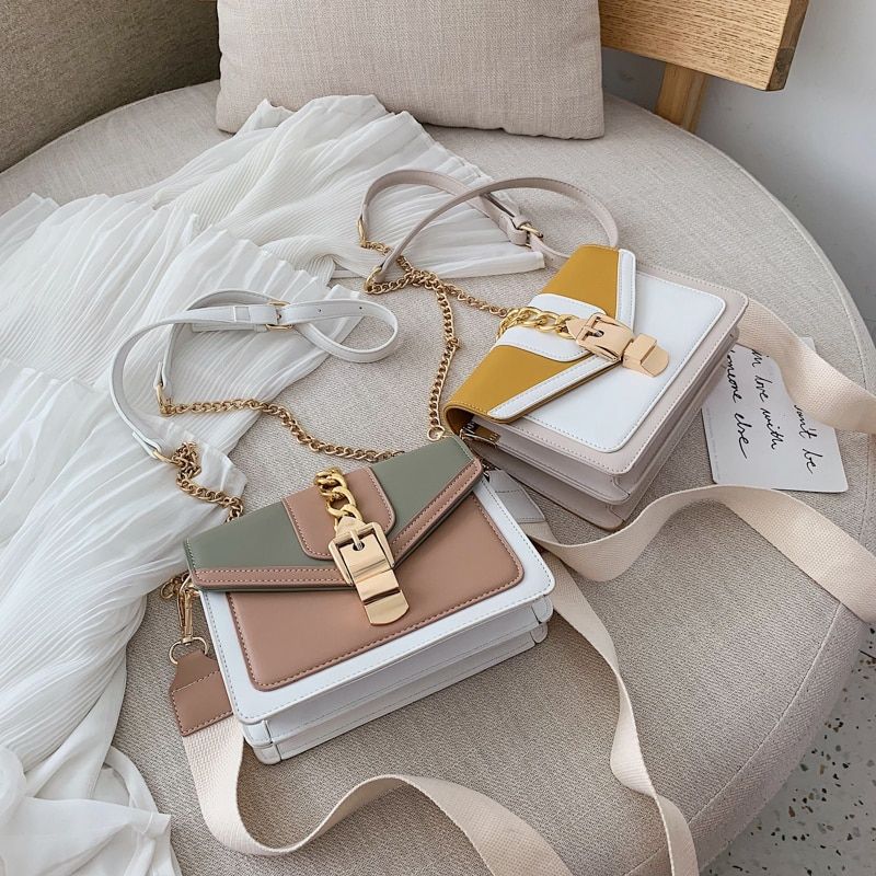 Randa Handtas Voor Dames Kleine Luxe Leren Crossbody Met Ketting - Groen
