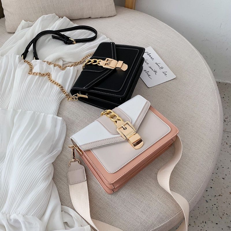Randa Handtas Voor Dames Kleine Luxe Leren Crossbody Met Ketting - Groen