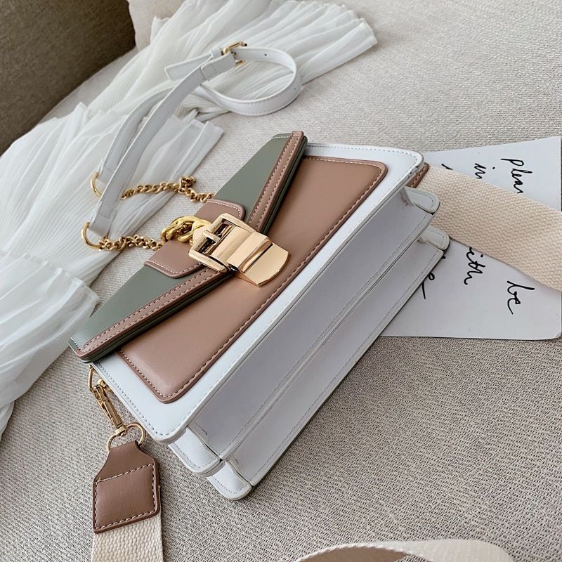 Randa Handtas Voor Dames Kleine Luxe Leren Crossbody Met Ketting - Groen