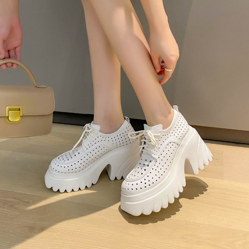 Ranya Dames Ademende Platform Schoenen - Geel
