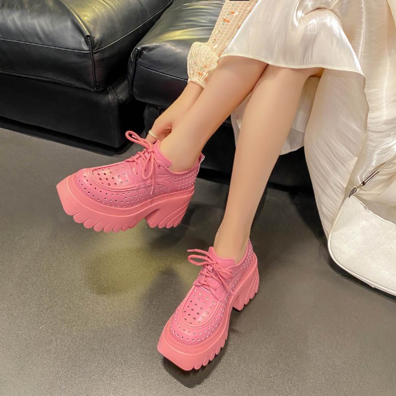 Ranya Dames Ademende Platform Schoenen - Geel