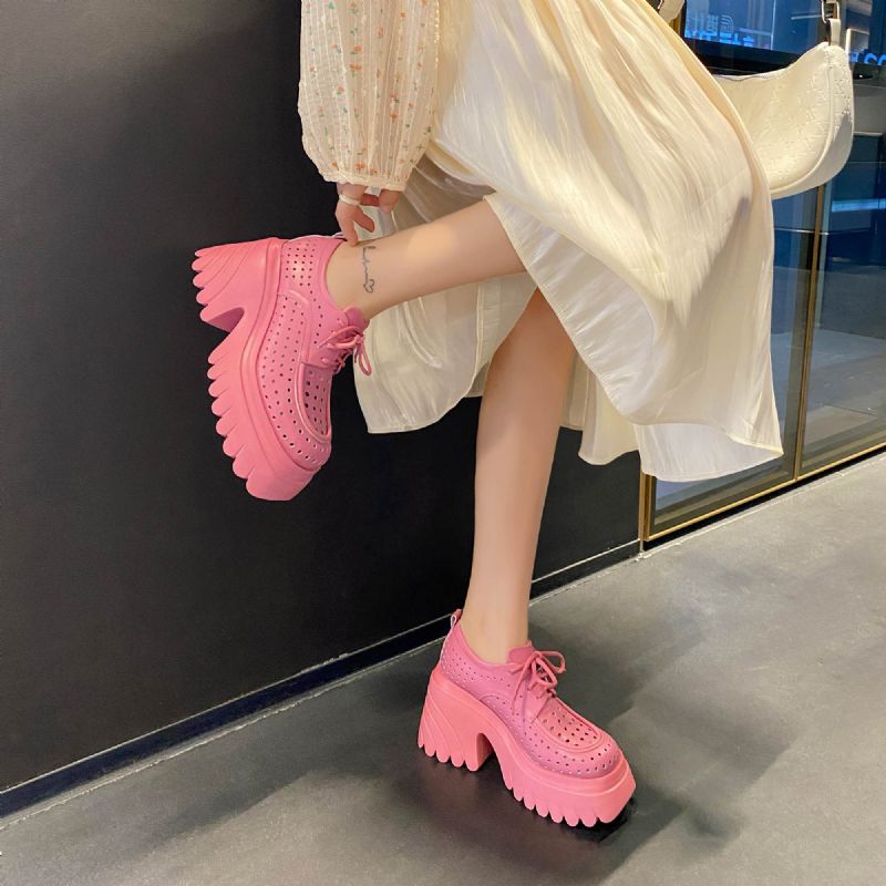 Ranya Dames Ademende Platform Schoenen - Geel