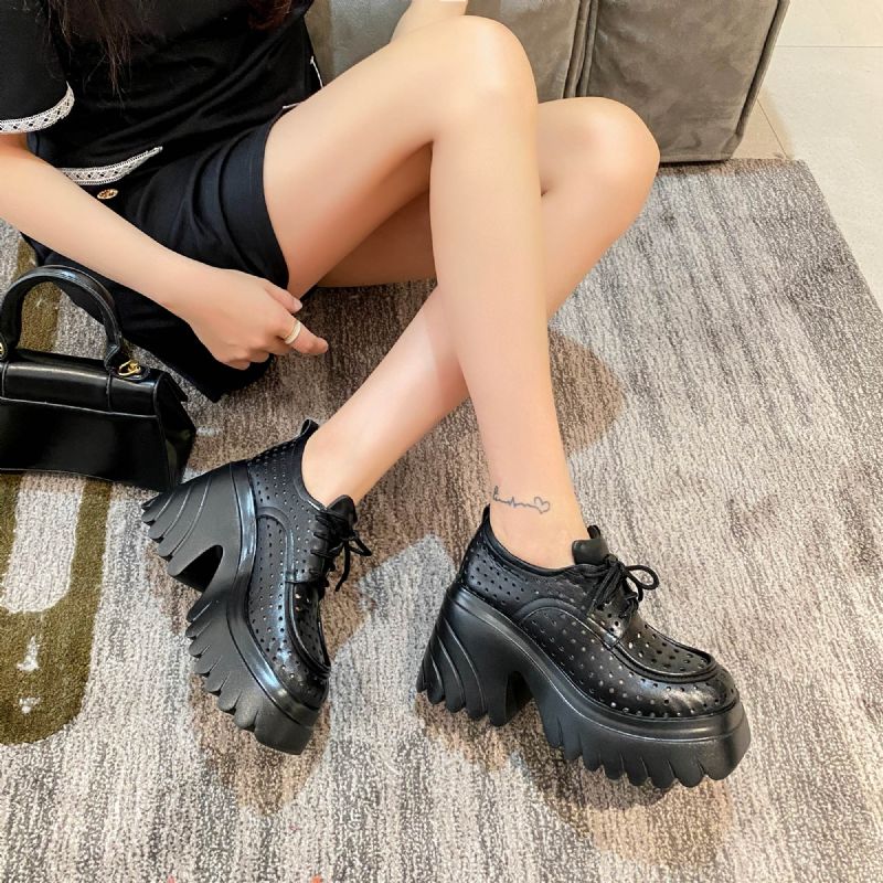 Ranya Dames Ademende Platform Schoenen - Geel