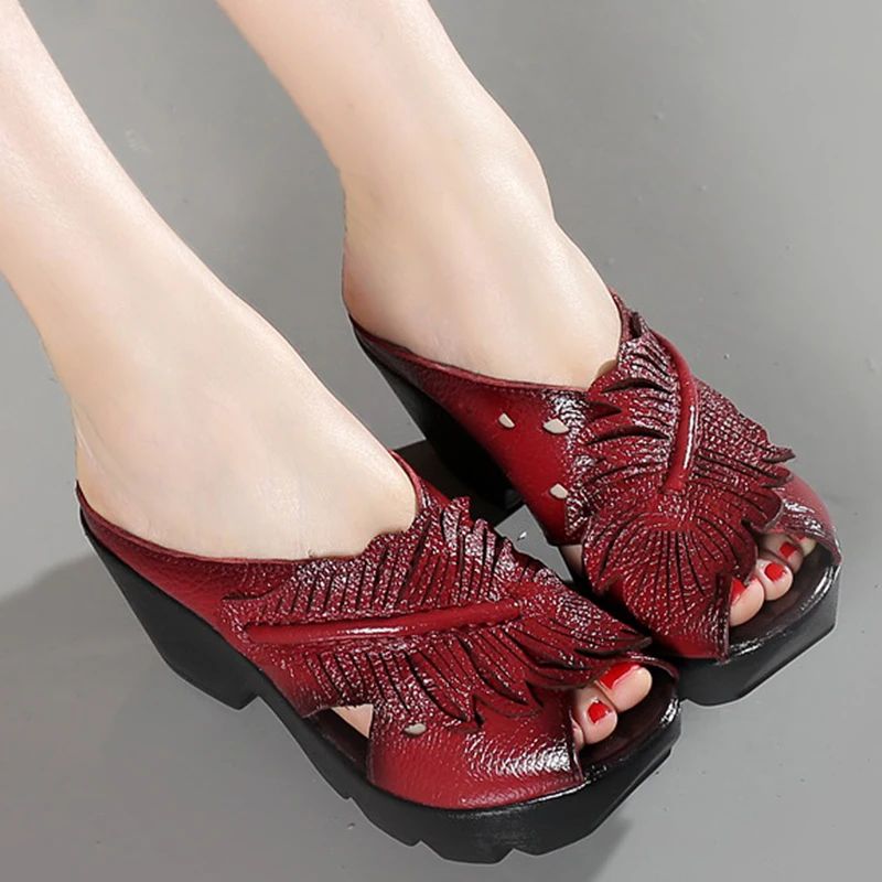Raquel Dames Platform Sandalen - Rood