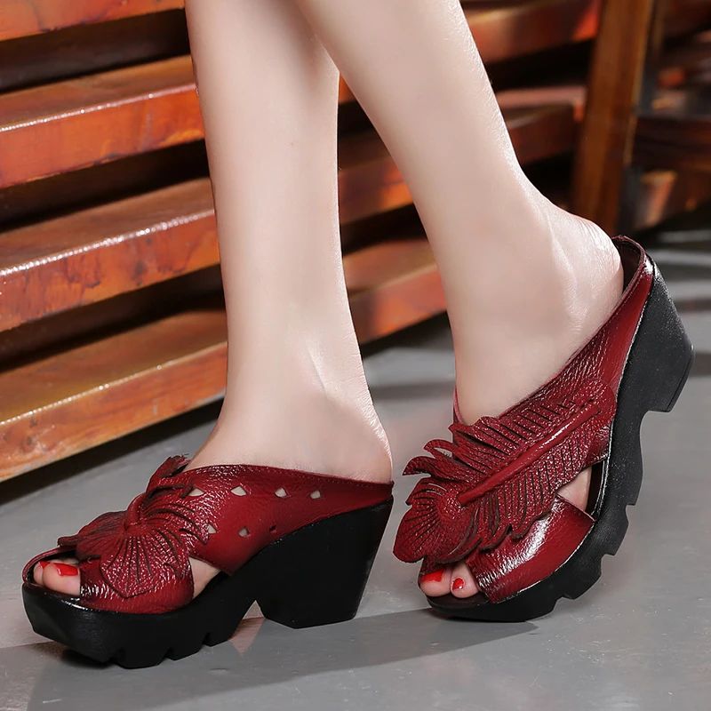 Raquel Dames Platform Sandalen - Rood