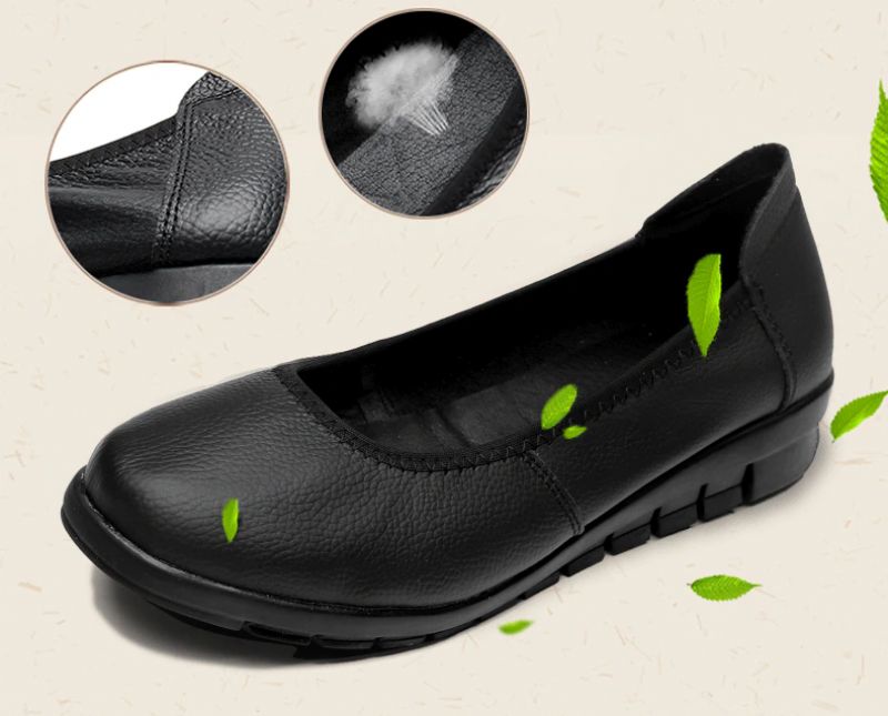 Rebeca Dames Comfortabele Ballet Platte Schoenen - Zwart