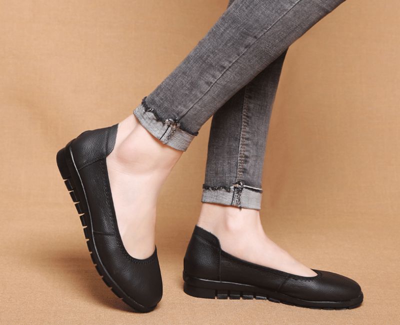 Rebeca Dames Comfortabele Ballet Platte Schoenen - Zwart