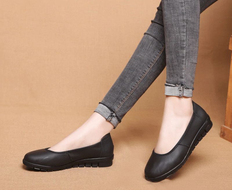 Rebeca Dames Comfortabele Ballet Platte Schoenen - Zwart