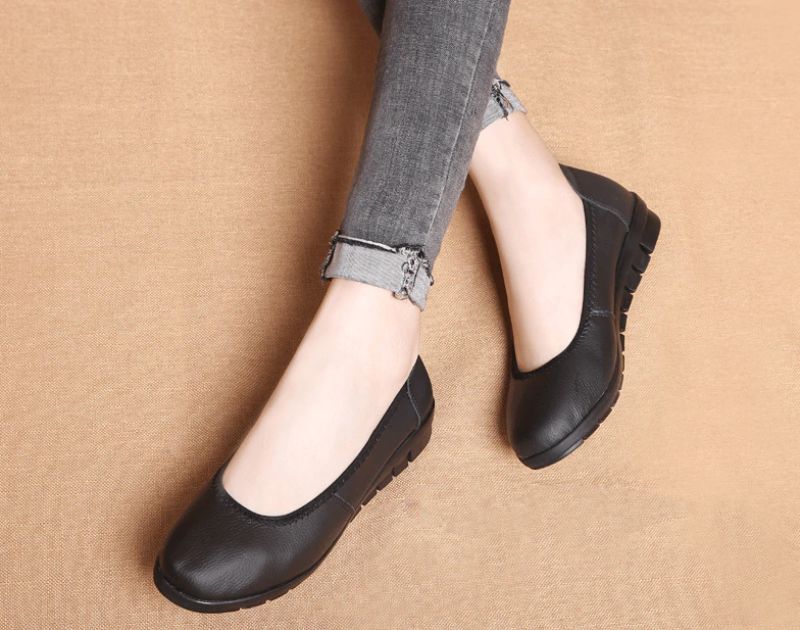 Rebeca Dames Comfortabele Ballet Platte Schoenen - Zwart