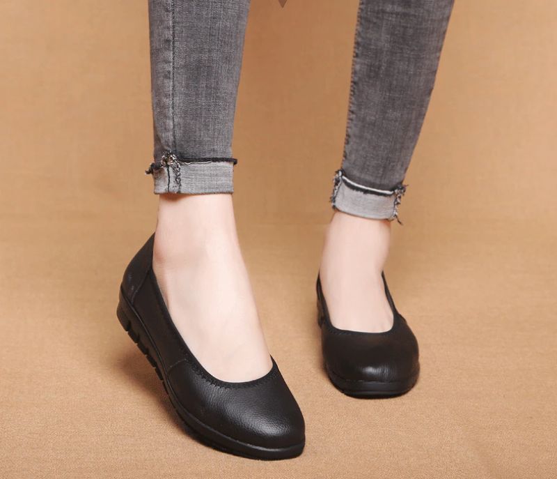 Rebeca Dames Comfortabele Ballet Platte Schoenen - Zwart