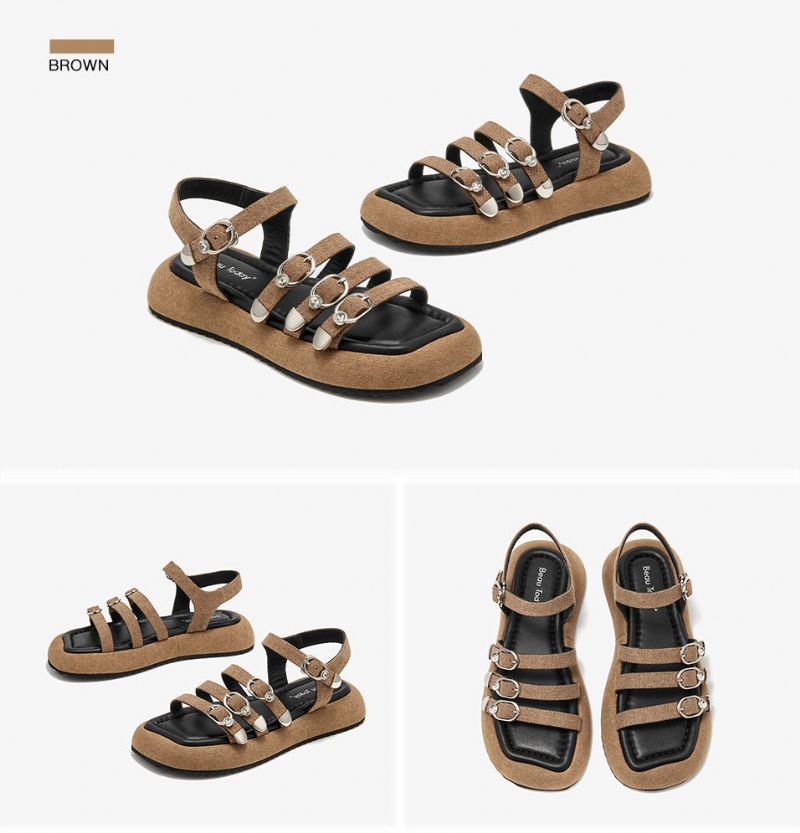 Regina Dames Leren Sandalen - Blauw