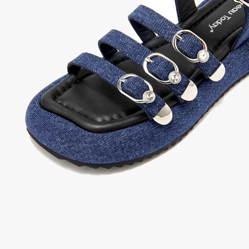 Regina Dames Leren Sandalen - Blauw