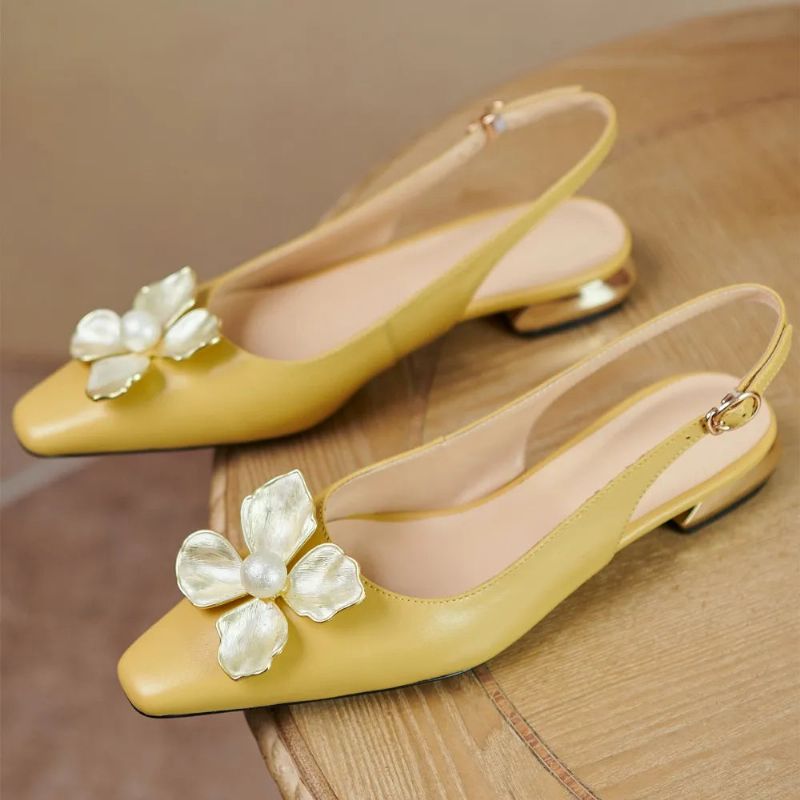 Reina Dames Slingback Pumps - Geel
