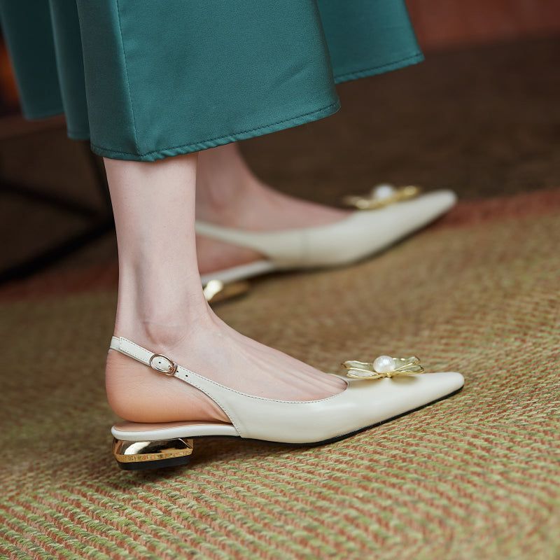 Reina Dames Slingback Pumps - Geel