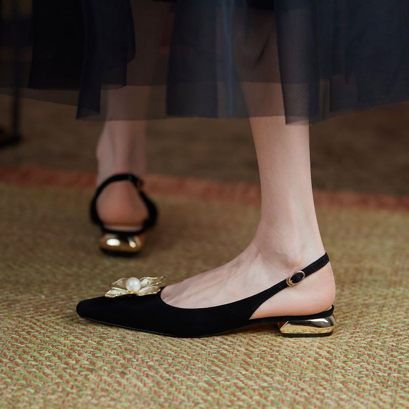 Reina Dames Slingback Pumps - Geel