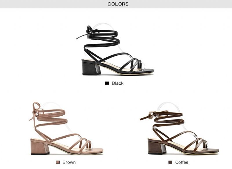 Reina Vintage Leren Sandalen Met Vierkante Neus Voor Dames - Koffie