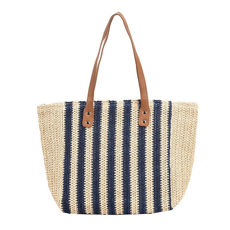 Rialto Dames Grote Geweven Handtas - Blauw