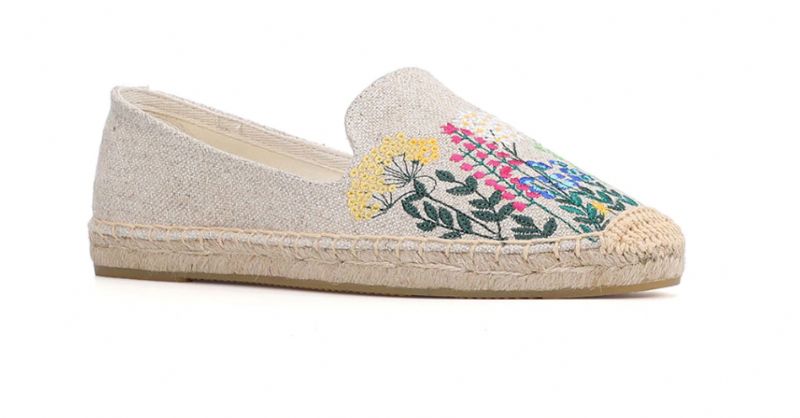 Riani Dames Geborduurde Espadrilles - Khaki