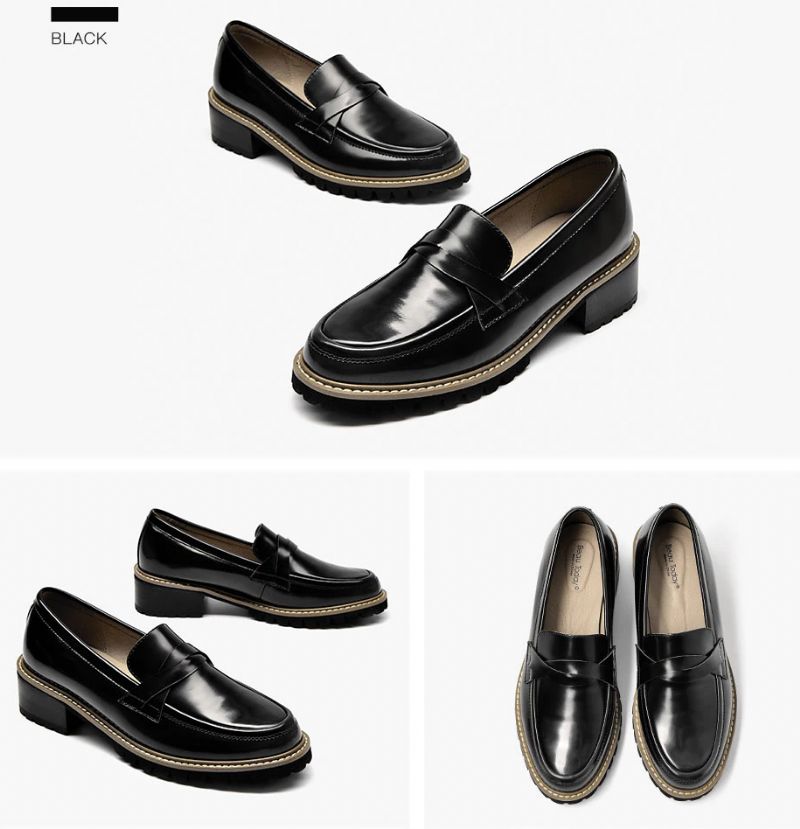 Ricci Dames Leren Oxford Schoenen - Zwart
