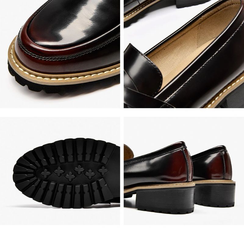 Ricci Dames Leren Oxford Schoenen - Zwart